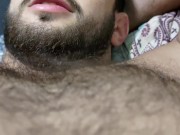 Preview 6 of Hairy chested stud shows off - dirty talk - calm voice asmr POV