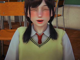 solo female, japanese schoolgirl, school, creampie