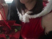 Preview 5 of Risky taxi ride naked to Santa Claus