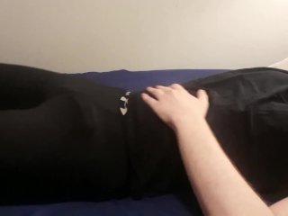 Hands-Free Cum in Athletic Compression Shorts - My First Time Ever!