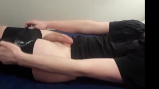 Hands-Free Cum In Athletic Compression Shorts My First Time Ever
