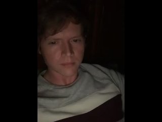 Cute guy strokes big cock