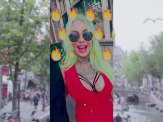 Big Boobed Milf tourist getting high and lost in Amsterdam