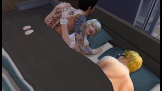 夫と同じベッドで恋人と浮気したセックスゲーム