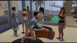 Public sex in the gym on the simulator Anime Porno Games
