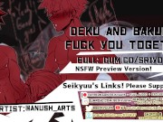Preview 4 of [MY HERO ACADEMIA Threesome] Bakugou and Deku Fuck You Together!