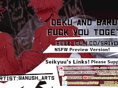 [MY HERO ACADEMIA Threesome] Bakugou and Deku Fuck You Together!