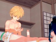 Aether cums in Sissy Venti's ass, gets fucked in return- Gay Genshin Impact Hentai.