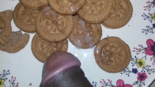 mayanmandev xxxmas 2020 day cumshot on Cream biscuits