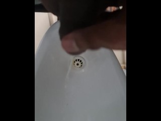 Peeing in the Public Washroom Waxed Dick