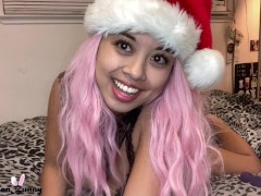 Solo Play With My Asian Pussy In Santa Hat For Christmas Special Cumming On My Toy XXXMAS