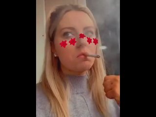 milf, smoking fetish, smoking, vertical video