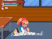 Preview 1 of Lewd City Girls [Hentai pixel game] mixed sex facial blowjob while face siting