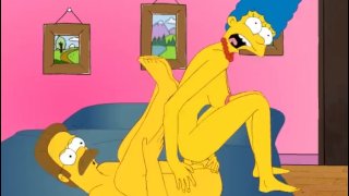 Los Simpsons Marge X Flanders Dibujos Animados Hentai Juego P63