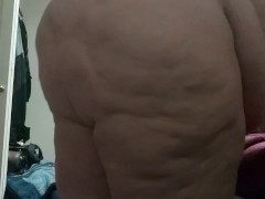 Ssbbw applying lotion after shower