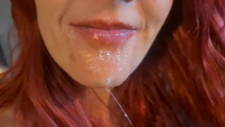 POV - Wet mouth after blowjob - Miss19red 