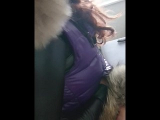 Púrpura Moncler Fur Provocando