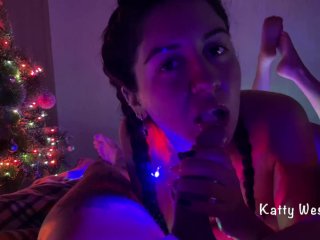 amateur cum mouth, xmas pov, pov blowjob, amateur blowjob