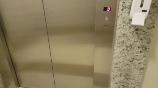A Mischievous Girl Does A Blowjob As She Rides The Elevator Home