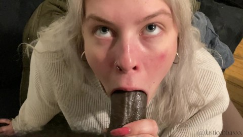 Blonde Giving Sloppy Head Swallows