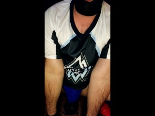 Riding Huge dildos with my sloppy man cunt, Soccer Fetish Warm UP