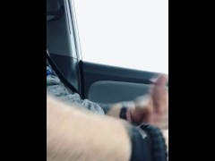 Almost caught before huge cum explosion/was hoping a nice gal would help me in this busy lot 