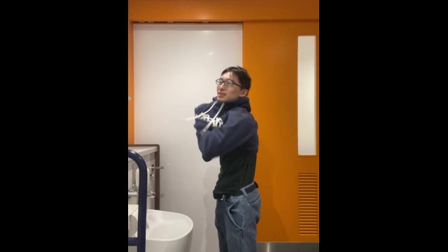 Hot Japanese Schoolboy Pee in the Public Toilet Nude Amateur