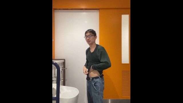 Hot Japanese Schoolboy Pee in the Public Toilet Nude Amateur