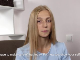 Tiny virgin blonde babe Lizka Gerenda masturbating