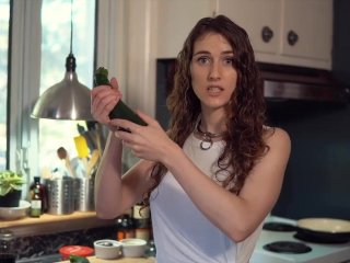 cooking, solo female, see through shirt, food