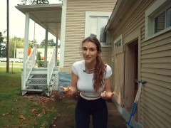 Sports Bra VS No Bra on a pogo stick - Piper Blush