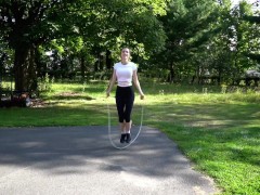 Piper Blush Jump Rope Test No Bra