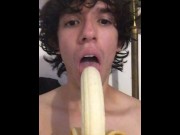 Preview 2 of Deepthroating a Banana