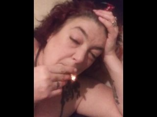 tinydick, pierced tits, milf, whore smokes