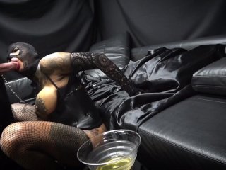The Goddess Fuck Wildly Her Slut Dark Dog,him_Drink Her Piss &Cum with Incredible Fruity Blowjob