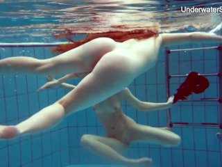 underwater, nude, underwater teens, brunette