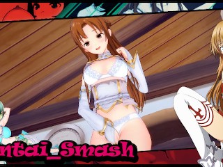 Asuna Yuuki masturbating alone in her room - Sword Art Online Hentai.