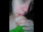 Crazy White Onlyfans Girl PinkMoonLust self Sucks Left Nipple ...