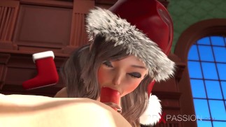 Ich wünsche mir Weihnachten. Weihnachtsmann und süßes nerdiges Mädchen
