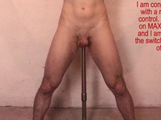 Remote control Prostate vibrator anal probe edging while restrained and impaled (trailer)