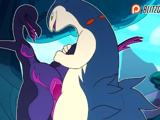 Patreon/Blitzdrachin : Straight Furry Yiff Animation , Scalie , Monster , Cumshot , against the Wall