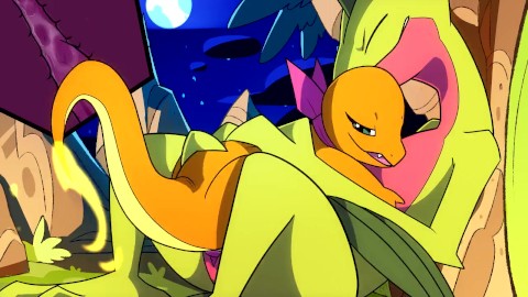 Patreon/Blitzdrachin: Charmander x Grovyle hevyle hentai furry yiff animação diferença de tamanho cum dentro