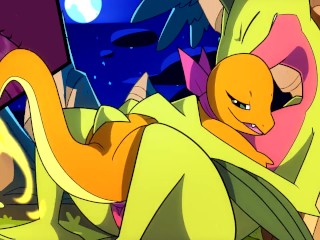 Patreon/Blitzdrachin : Charmander x Grovyle Hentai Peludo Yiff Animación Diferencia De Tamaño Cum Dentro