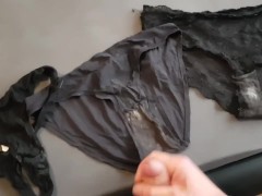 laundry raid cum in 3 dirty panties