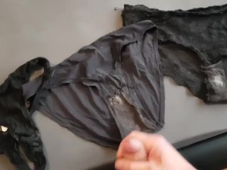 solo male, squirting, panties, laundry