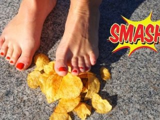 amateur, barefoot food crush, food, food crush feet