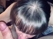 Preview 1 of My friends Mom sucking me dry and making happy sounds when I explode in her mouth! Showing cum mouth