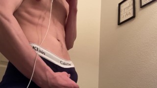 White Teenager Stroking A Cock With Her Abs