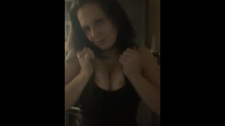Playing with my big fake tits!