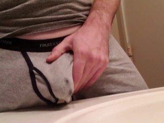 Pulling my Big Cock out of my Boxers